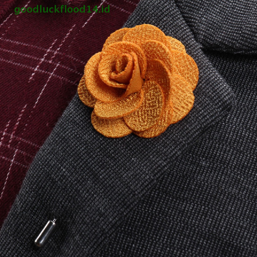 [GOOGFOUR] 1pc Pin Kerah Bunga Handmade Boutonniere Stick Bros Pin Aksesoris Pria [TOP]