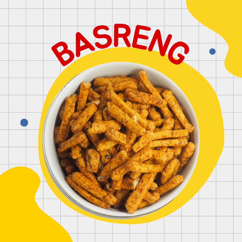 

Cemilan Basreng Pedas 100gr 200gr Makanan Ringan Baso Goreng