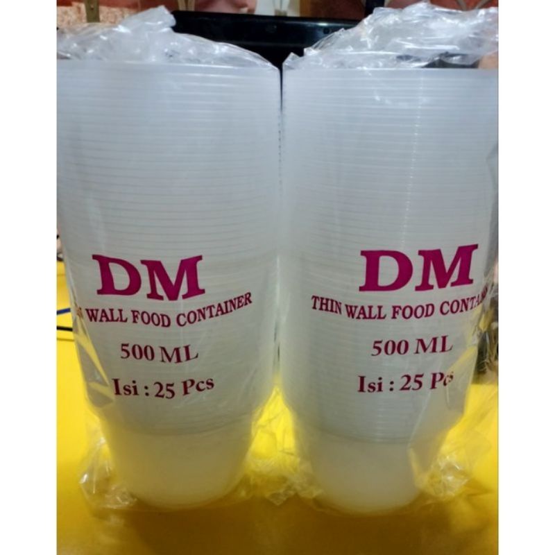 THINWALL CUP 500ML / CUP PLASTIK ISI 25SET + TUTUP