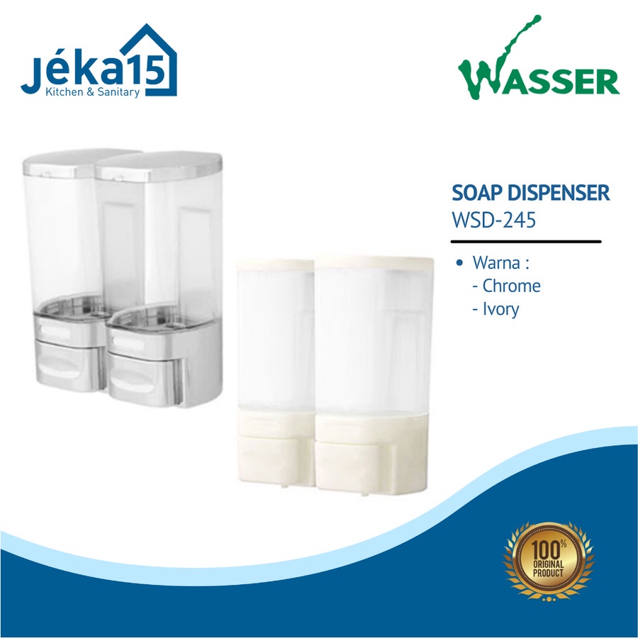 TEMPAT SABUN CAIR/DISPENSER SABUN/WASSER-WSD-245 CHROME