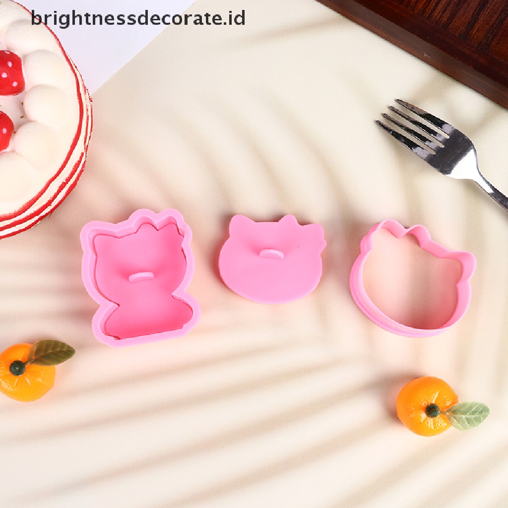 [Birth] Kt Bentuk Kucing DIY Sandwich Mold Cutter Little Kitty Cat Shape Sandwich Mold Bread Cake Mold Maker Alat Dessert Sarapan Dapur Rumah [ID]