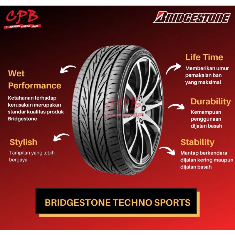 BAN MOBIL 195 55 R16 BRIDGESTONE TECHNO SPORTS