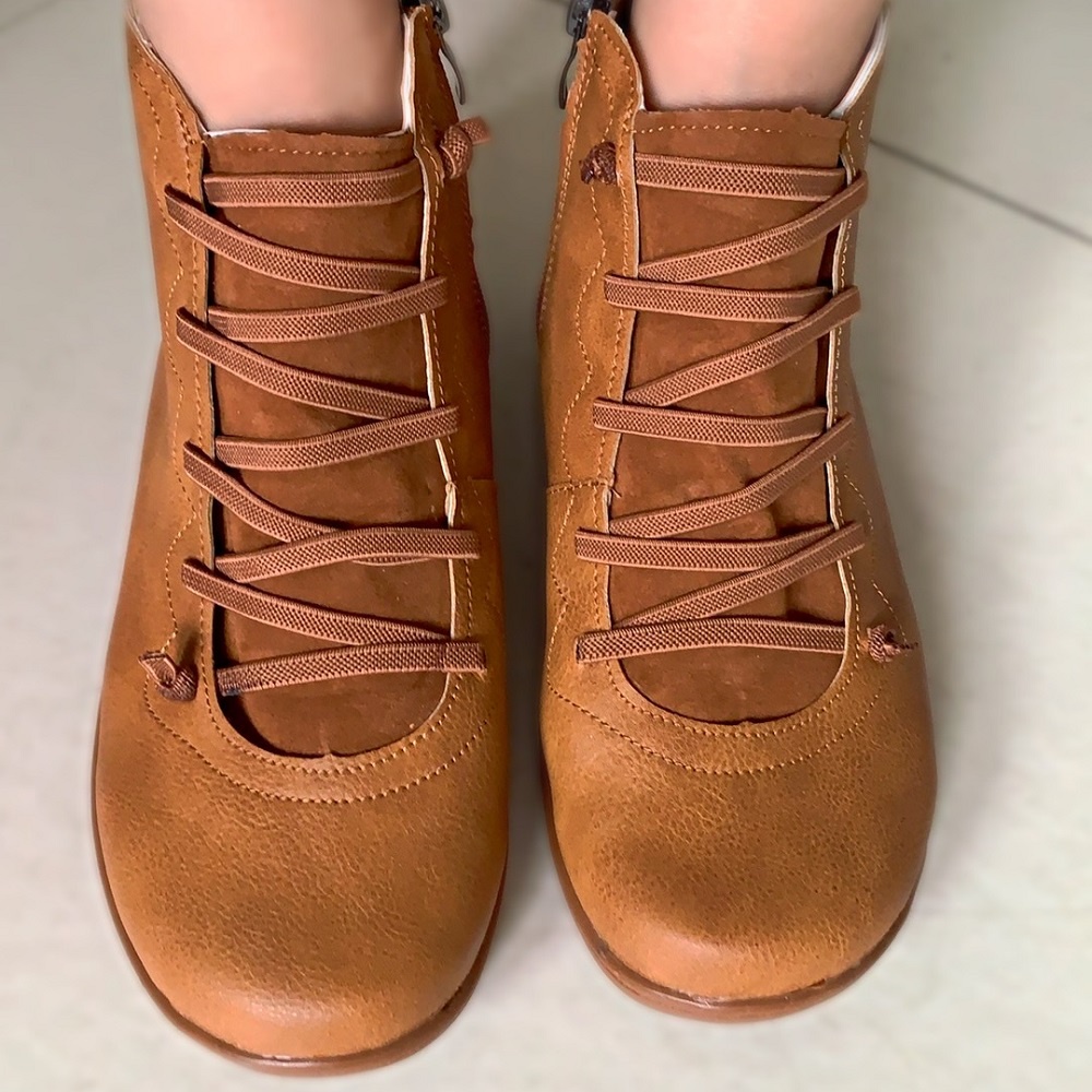 Terbaru Klasik Fashion Murah Kekinian Sepatu Boot Tali Ritsleting Wanita Tinggi Cewek Casual Formal Empuk Ringan Kerja Kuliah 241