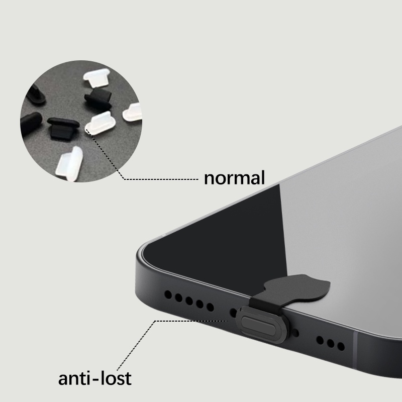 1pcs Port Charging Steker Kotoran Debu/Silikon Lembut Tahan Lama Penutup Anti Rontok/Pelindung Antarmuka Telepon Reusable