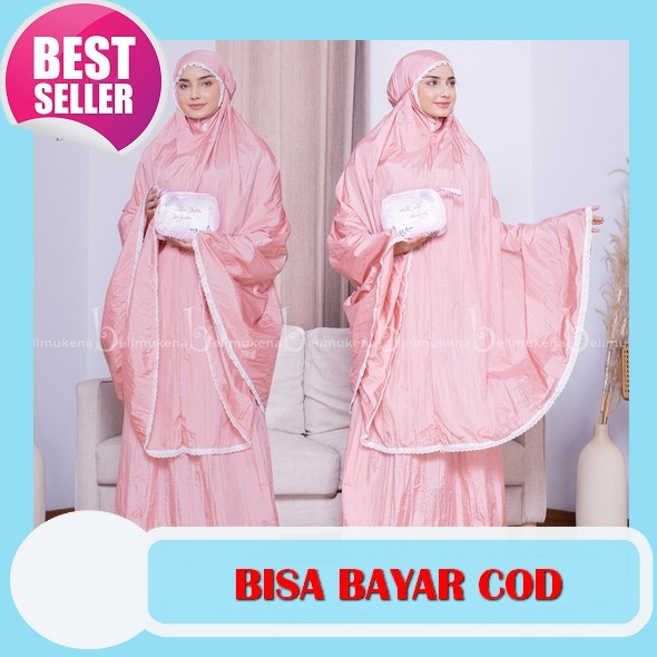 Jennabia - Mukena Dewasa Jumbo Premium Bordir Mewah Bunga Tulipa Humaira Mukena Dewasa Mukenah Wanit