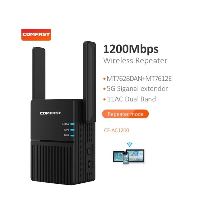 Produk Terbaru Comfast Cf-Ac1200 1200Mbps 5G Extender Wifi Repeater 2.4G & 5Ghz