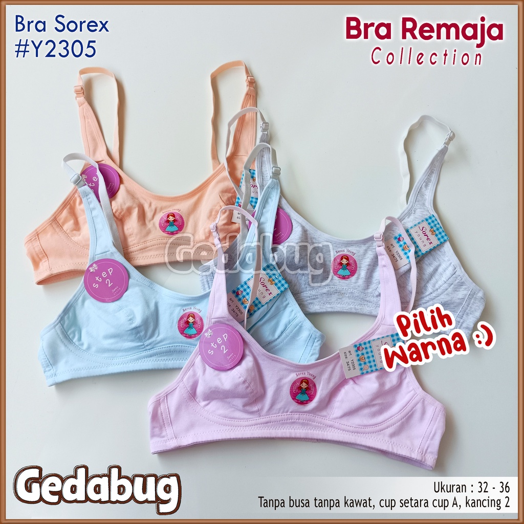 MiniBra Sorex Y2305 / Y 2305 | Bra Sorex Young Remaja Abg Step 2 tanpa busa tanpa kawat kait 2 | Gedabug