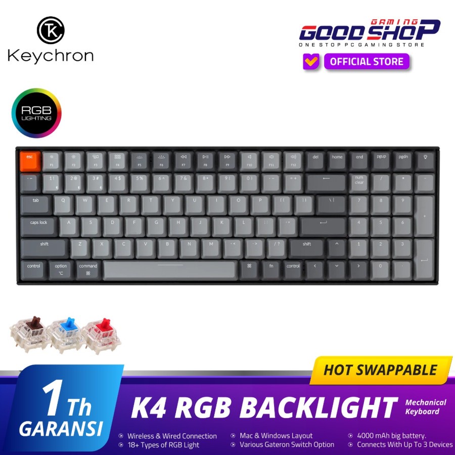 Keychron K4 (version 2) Hot-Swappable RGB Backlight PLASTIC Frame