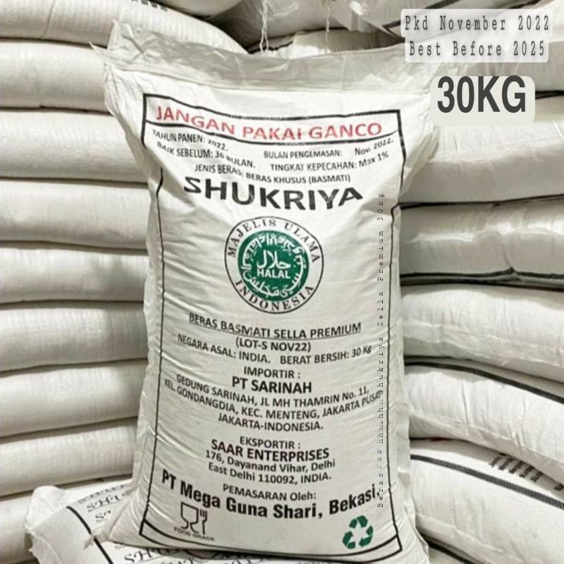 beras basmati 30 kg shukriya / shukriya 30kg