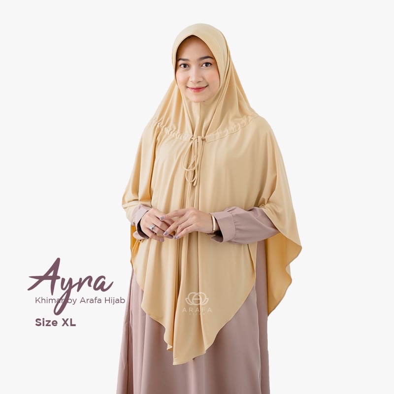 Khimar Ayra XL _Kerudung Syar’i Bergo Instan,bergo Serut Depan by Arafah Hijab
