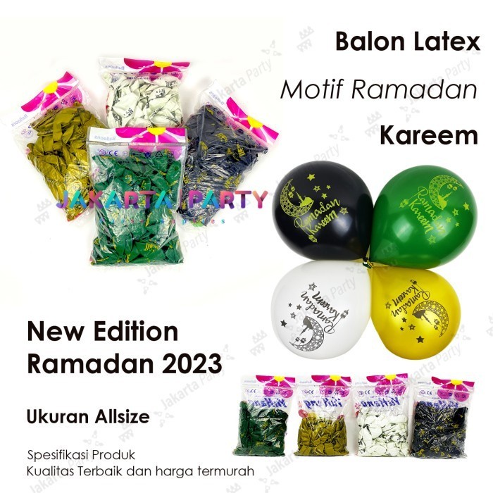 Balon Latex Ramadhan / Latex Motif Lebaran / Hiasan Idul Fitri