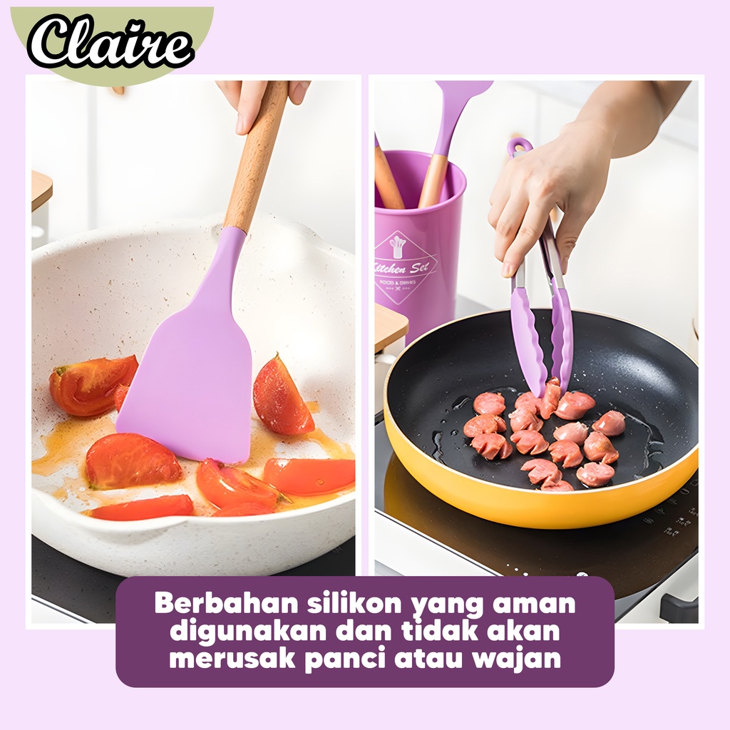 SET SPATULA 11 PCS / SPATULA ANTI LENGKET / SPATULA ALAT DAPUR