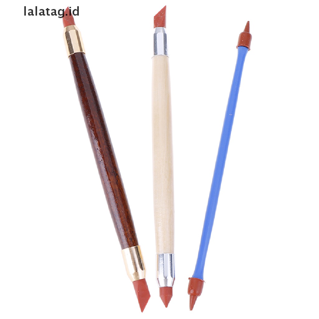 [lalatag] 3pcs Silicon Rubber Shaper Pen Double-head Gerabah Clay Patung Alat Pembentuk [ID]