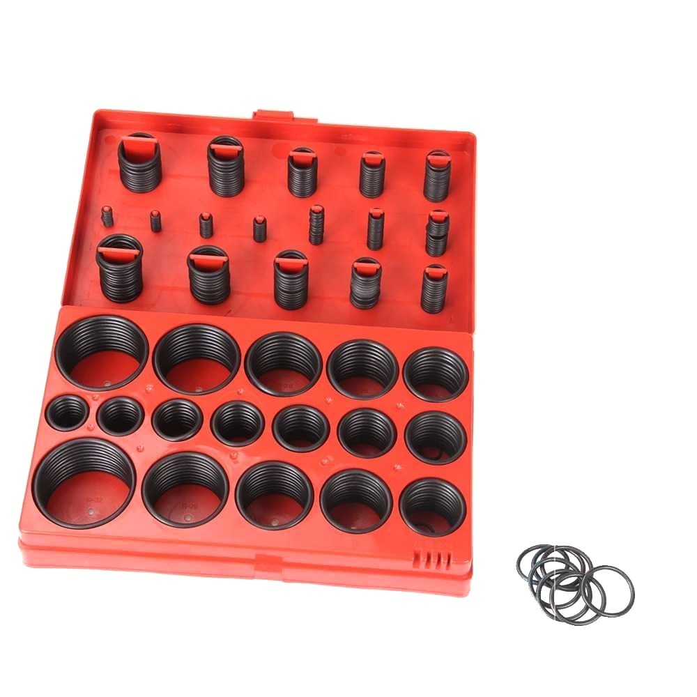 419PCS Karet Rubber O Ring Universal Seal Tightening O-Ring Oring Seal Kit Set Rubber Karet 419 pcs + free box merah Spare Part Penutup Karet Cincin Penyegel Karet Cincin O Set Oring Seal Box Karet Sil Senapan Angin Anti Bocor Perekat Perkakas Dongkrak