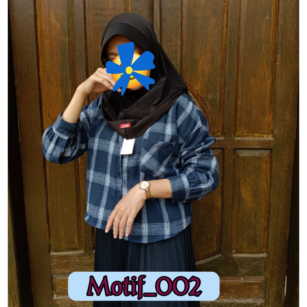 Zagzeg Clothing Atasan Kemeja Blouse Crop Top Wanita Perempuan Model Oversize Lengan Balon Outer Flanel Flannel Premium Kemeja Wanita Kotak Kotak Bisa Couple Anak