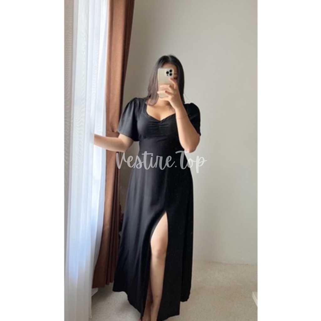 Nailey | Baju Sabrina | Dress Sabrina Full Karet | Dress Wanita korea | Dress Pesta | Dress Jumbo | 