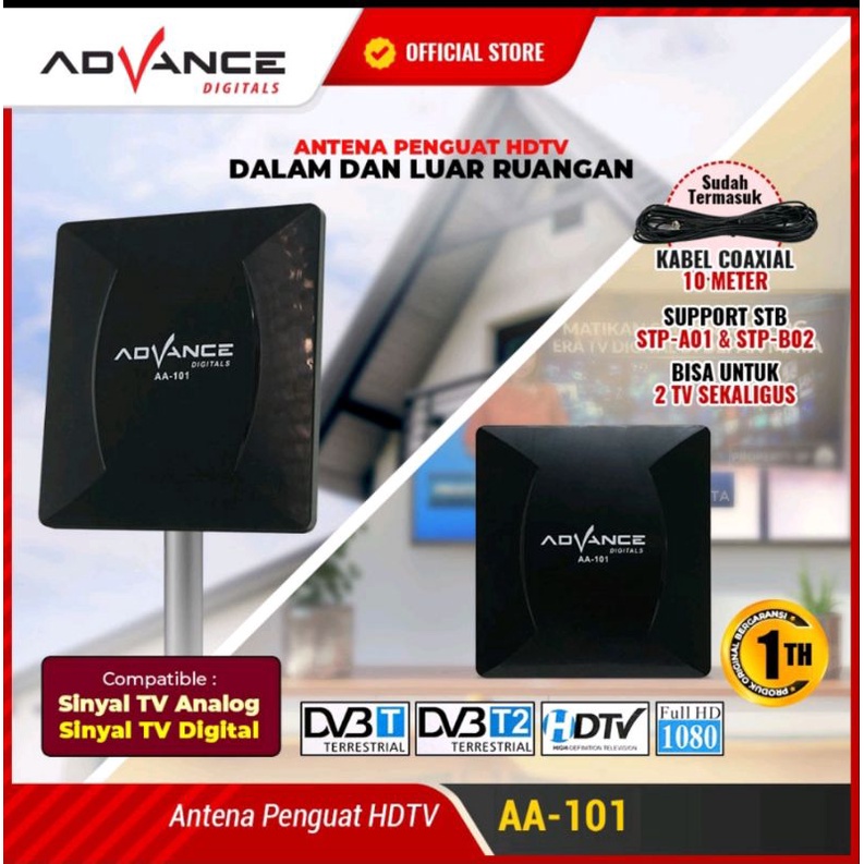 antena tv digital dan tv analog advance AA-101