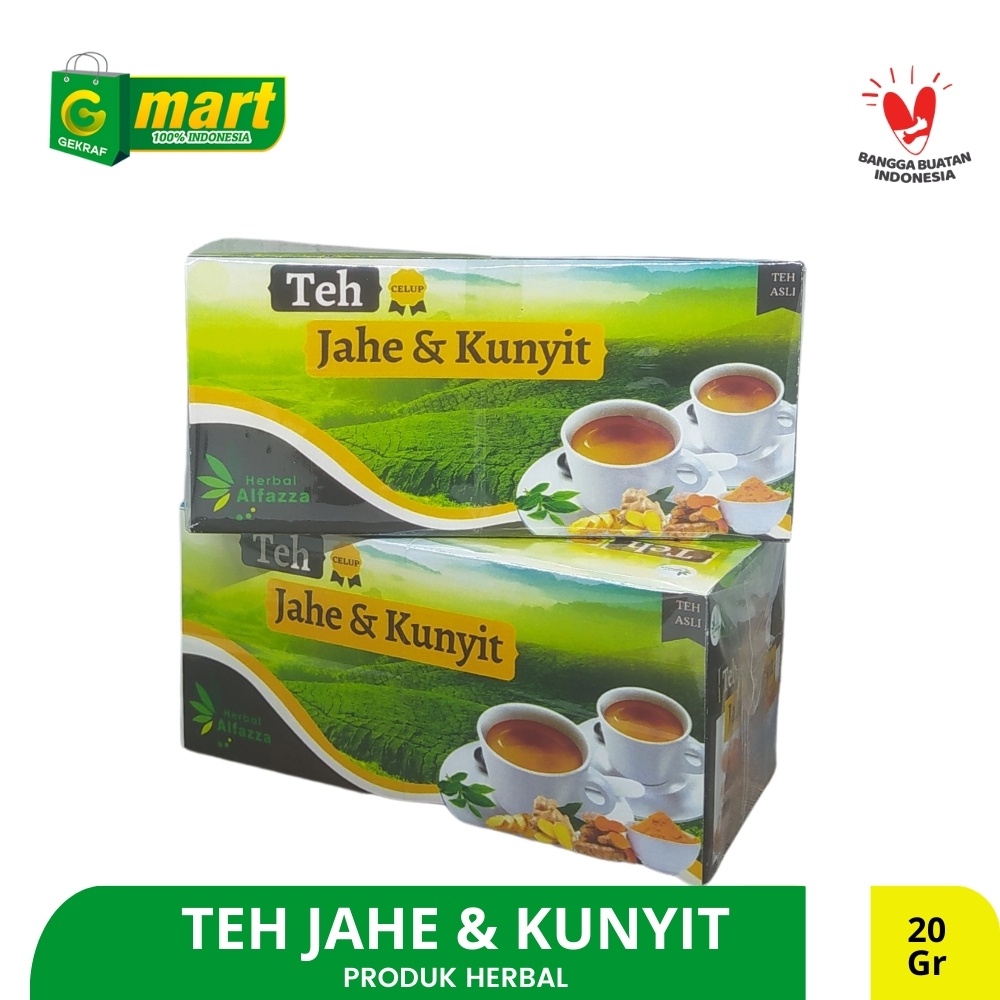 Teh celup jahe kunyit - teh celup kunyit jahe - teh celup - minuman herbal - teh herbal