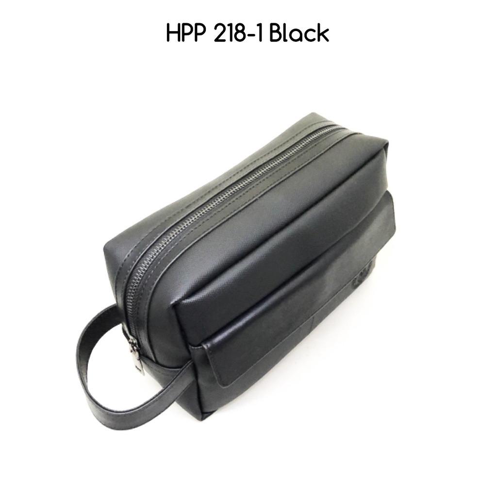 clutch pria hushpuppies 218-1 black premium quality best seller clutch cowok