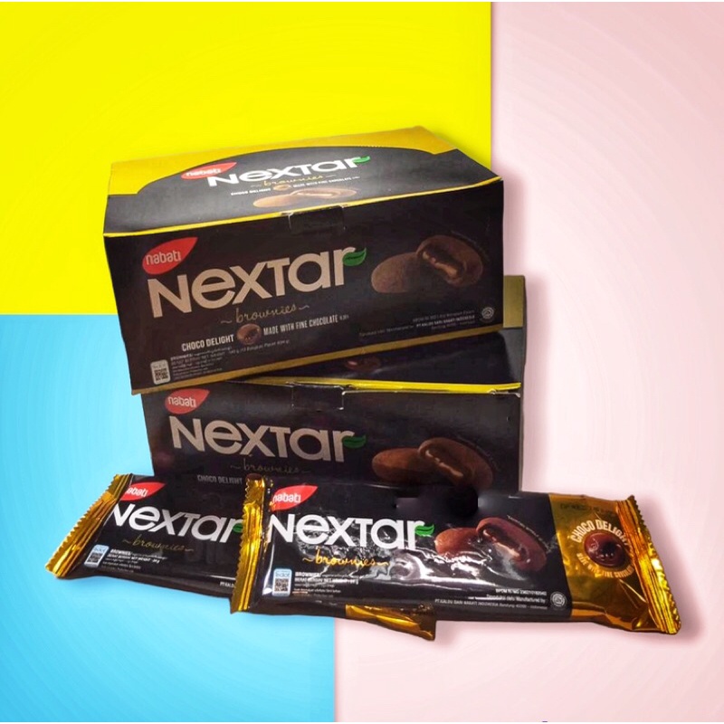 

Nextar brownies nabati, coklat, biskuit box, dus makanan ringan