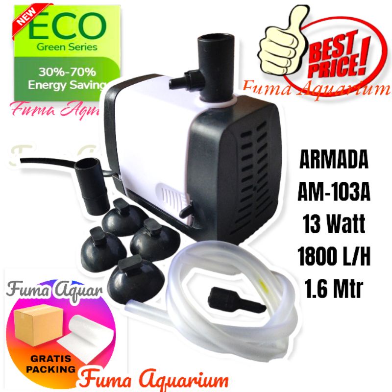 ARMADA 103A AM-103A Pompa Celup - Filter Kolam - mesin Aquarium - Hidroponik - Waterfall Low Watt - Power Head - Submersible Pump