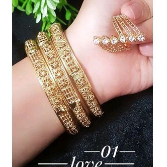 Set Gelang Keroncong Plus Cincin Xuping Gold 014b