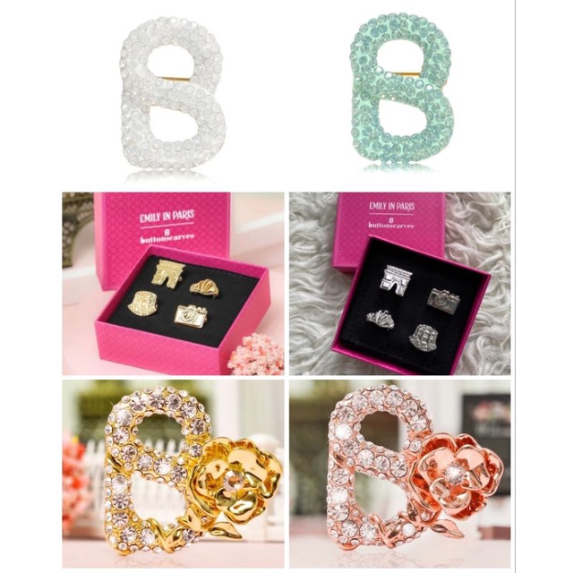 EMILY & PETITE BROOCH BUTTONSCARVES