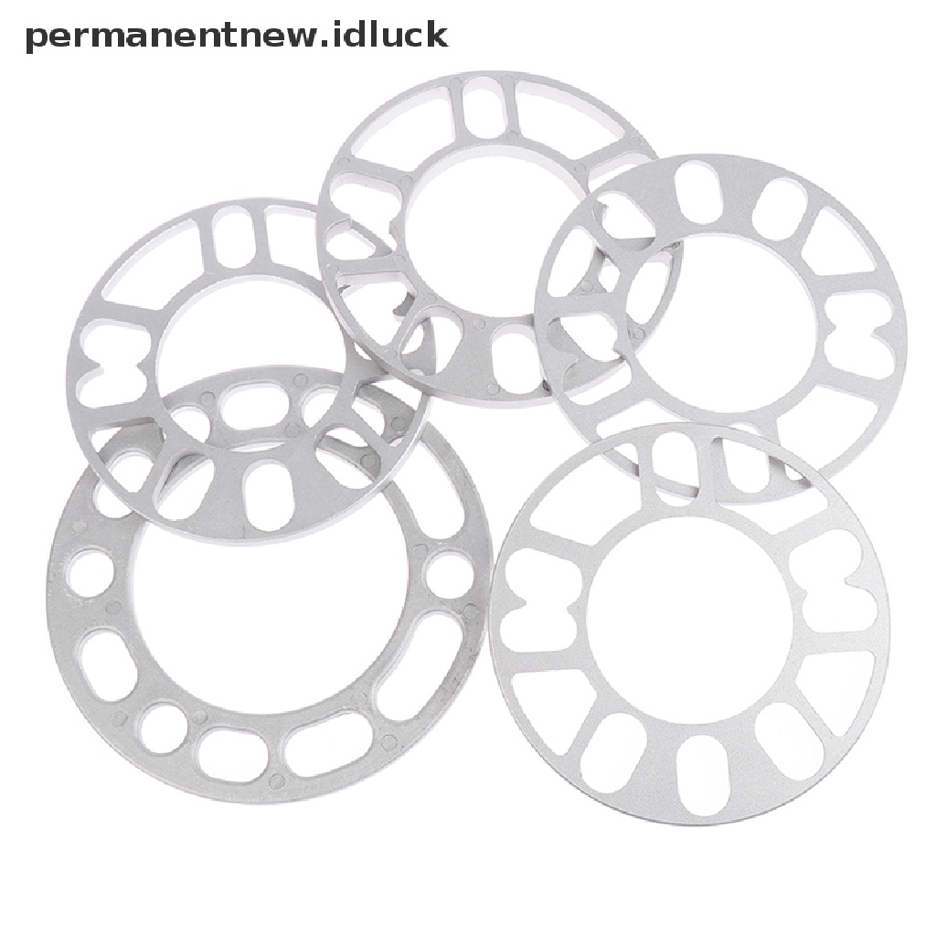 [luckypermanentnew] 3 /5 /6 /8/10mm Paduan Aluminium Mobil Roda Spacer Adaptor Shims Plat Aksesoris Mobil [ID]