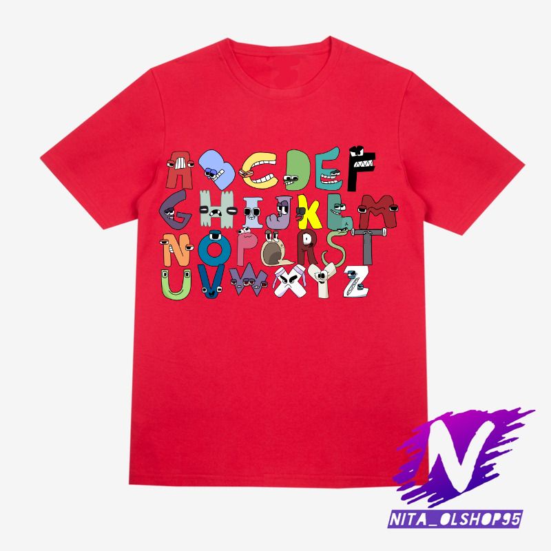 kaos anak baju anak alphabet lore