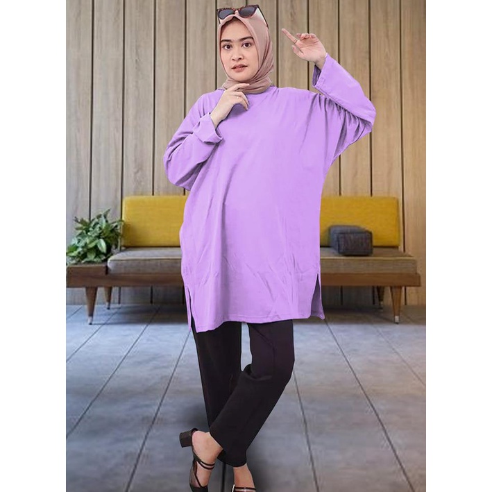 BLOUSE LENGAN PANJANG POLOS LD 130CM
