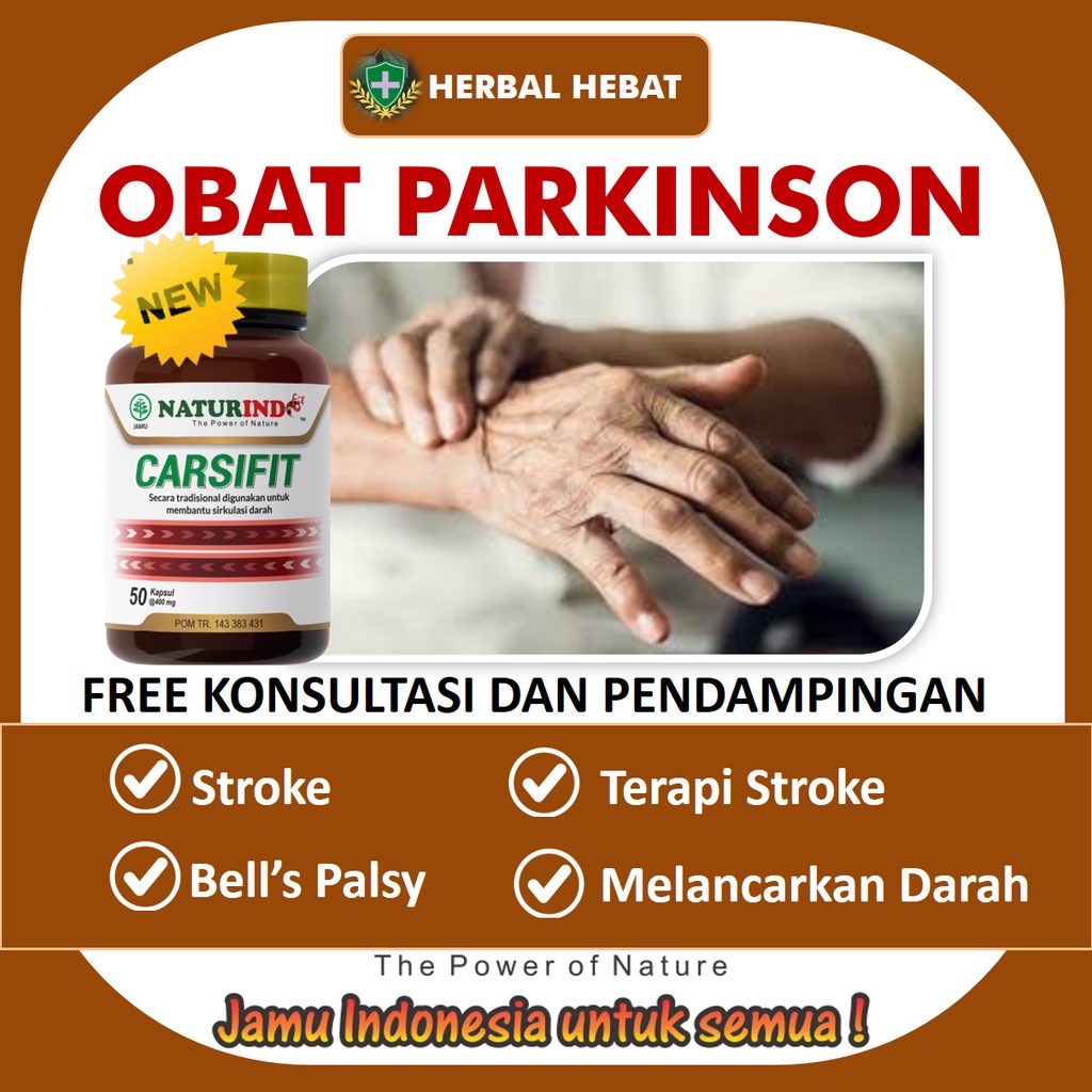 Obat Parkinson Tremor Tangan Gemetar Melancarkan Sirkulasi Darah Stroke Ringan Carsifit 50 Kapsul