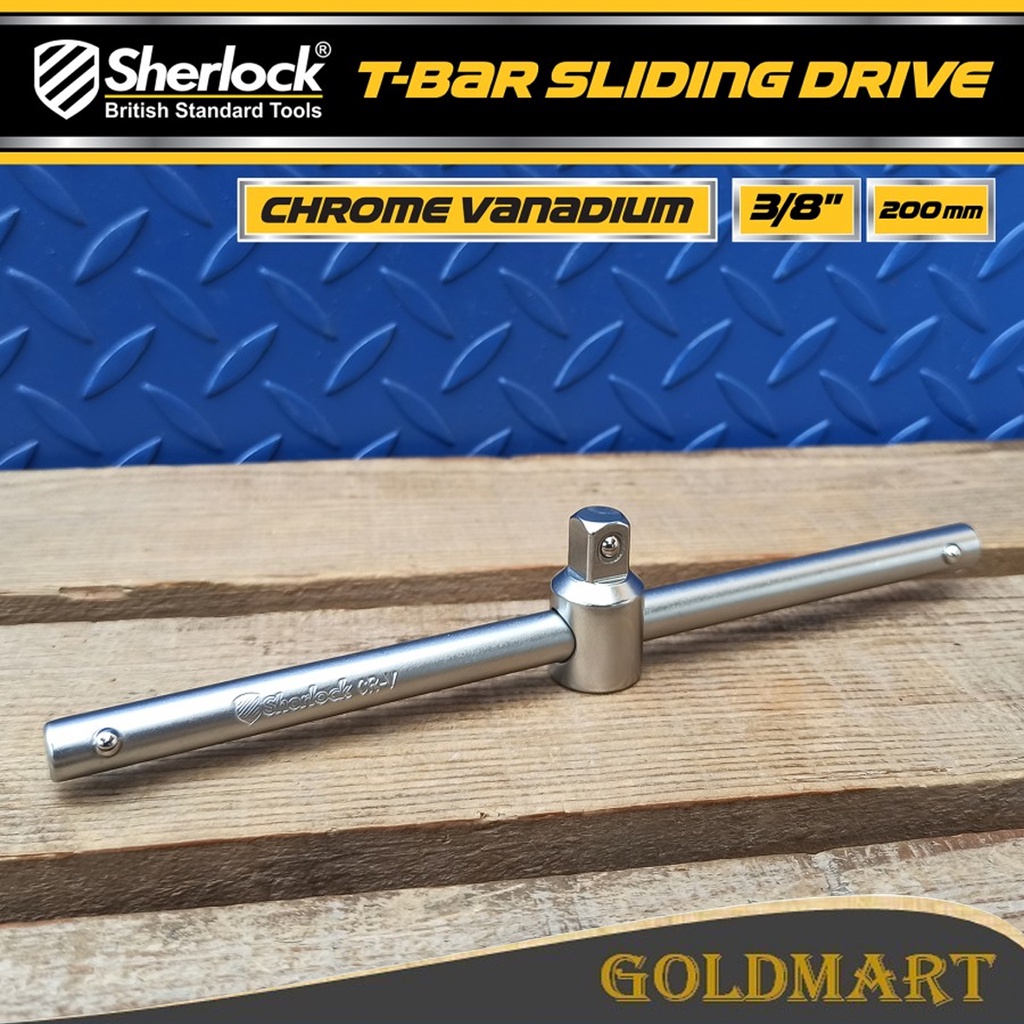 Sliding T Bar 3/8 &quot; Kunci Sock Drive x 8 inch Sherlock