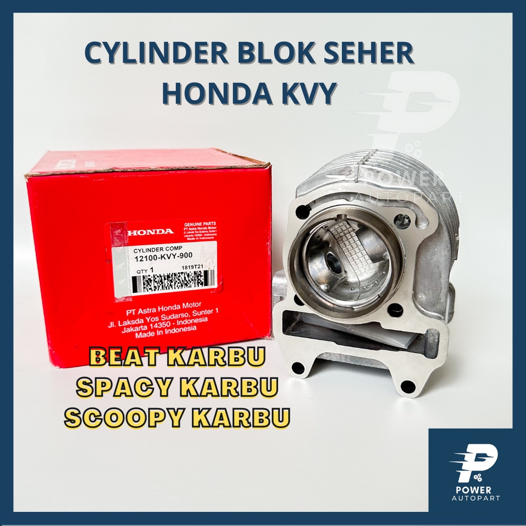 CYLINDER BLOK SEHER + PISTON KIT SET KOMPLIT KUALITAS ASLI ORIGINAL HONDA BEAT KARBU, SPACY, SCOOPY 
