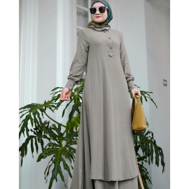 HAMEEDA SET | SETELAN MALAYSIA Simple Crinkle Airflow TUNIK DAN ROK