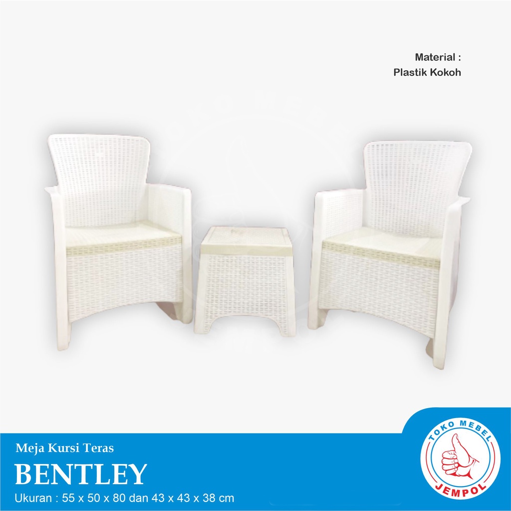 Meja Kursi Teras Set/Meja Kursi Tamu/Meja Plastik BENTLEY