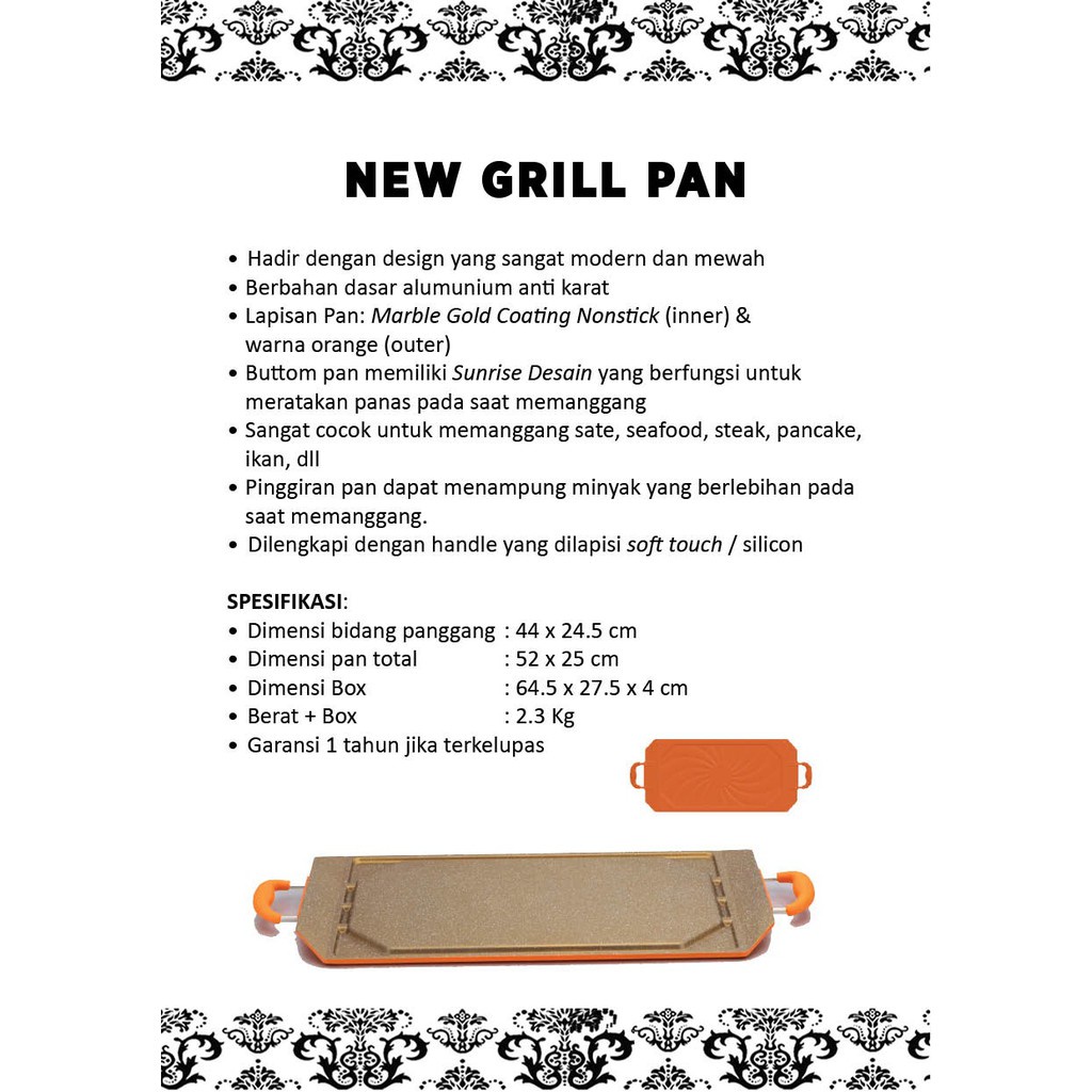 Signora New Grill Pan / Alat Panggang Anti Lengket Free Hadiah