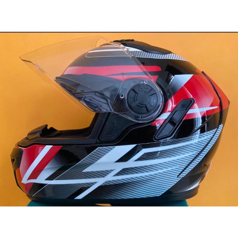 Helm Zeus 813 AN1 Black Red ZS813 Helm Full Face Double Visort
