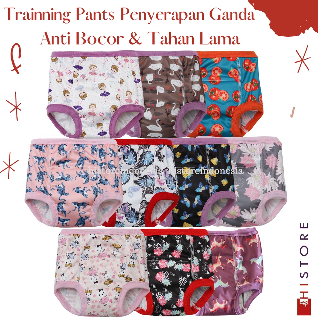 [HI] Trainning Pants Anak Premium Penyerapan Ganda Anti Bocor dan Tahan Lama Girl's Group TPD