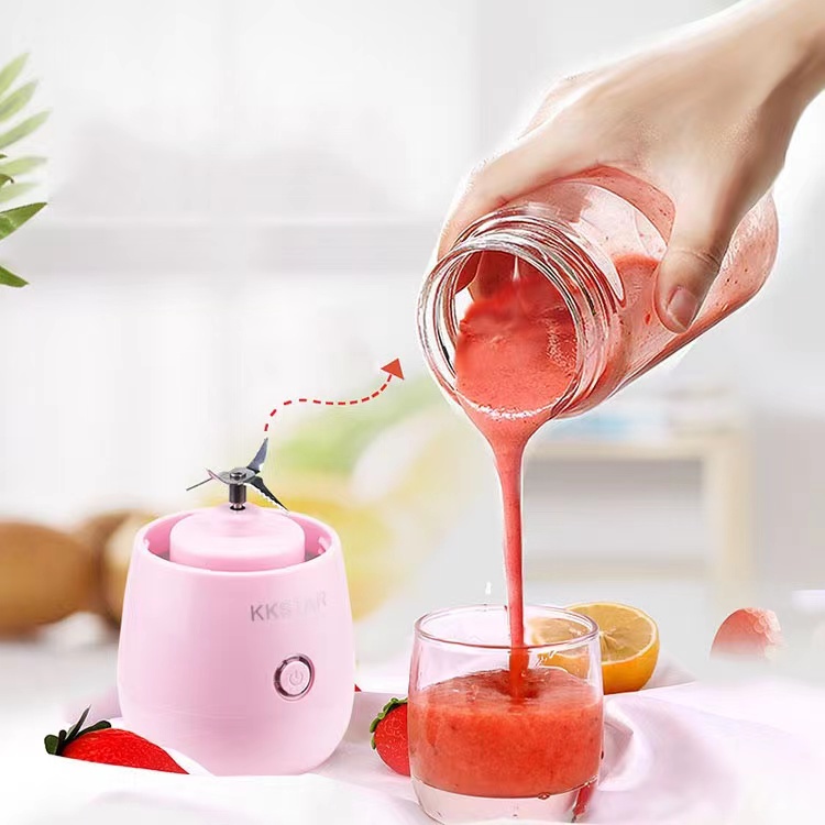 BISA BAYAR DITEMPAT Blender Portable 450Ml Usb Juicer Mini Multifungsi 6 Mata Pisau Kaca Tebal Cangkir