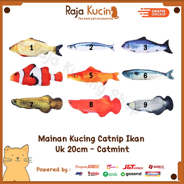 Mainan kucing catnip ikan uk 20cm - catmint