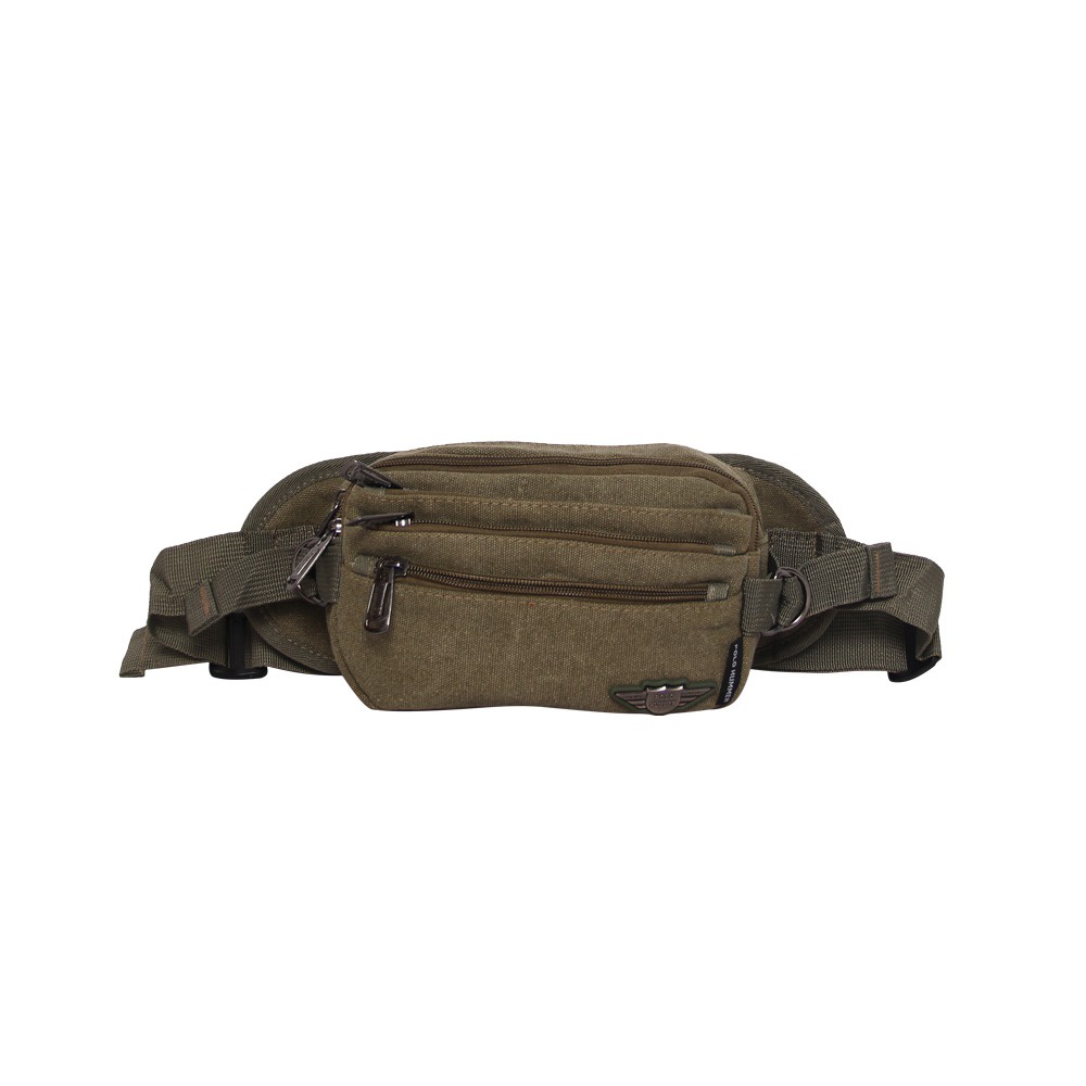 [KLIKTAS] Tas Pinggang Pria Kanvas Waistbag Import Polo Hummer 19046