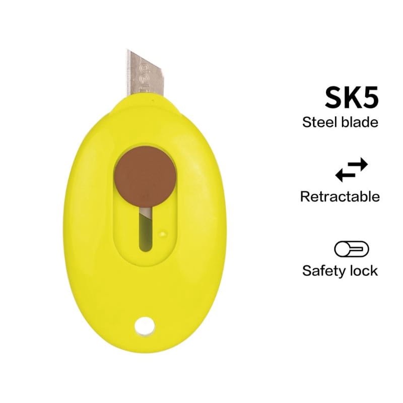 Tmall88 Cutter Mini Portable High Quality Bentuk Oval Mini Cutter Polos Travel Kit Pemotong Kertas