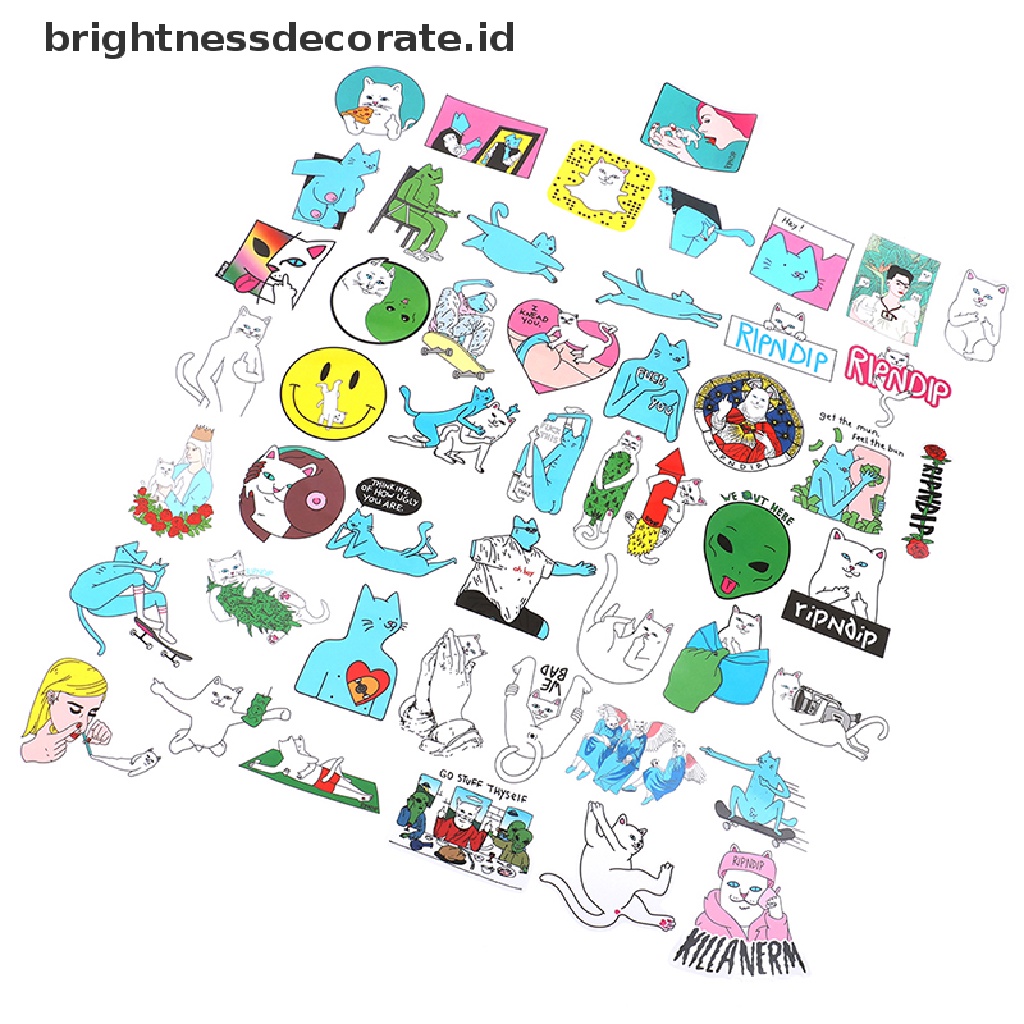 [Birth] 50pcs Stiker RIPNDIP Lucu Bom Skateboard Koper Laptop Decals [ID]