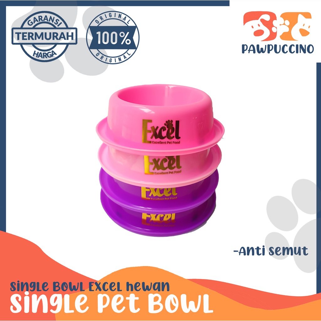 Single Pet Bowl anti semut/Tempat makan Kucing anjing &quot;EXCEL&quot;