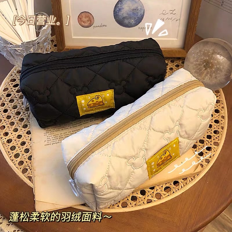 LITTLE DAISY | Cheese Fluffy Pouch / Puffy Pencil Case/ Tempat Pensil Korea Empuk Premium / Pouch Kosmetik Aesthetic Elegant Import
