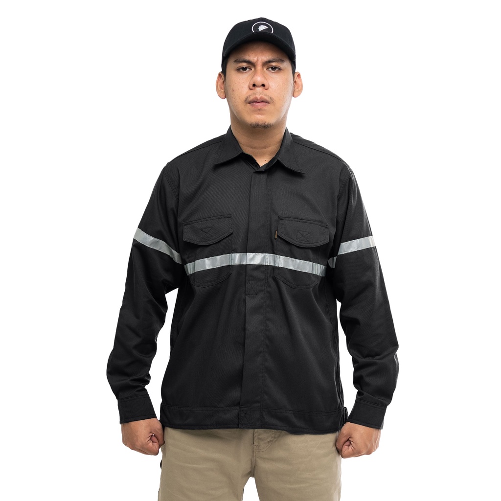 BREAKER SERAGAM WEARPACK KEMEJA LAPANGAN HITAM BY ENGINEER WORKWEAR