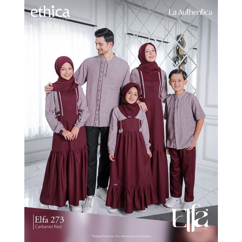 SARIMBIT 2023 ETHICA ELFA 273 CARBANET RED MEWAH JUMBO KOKO AYAH ANAK GAMIS IBU ANAK XS - XXL JUMBO 