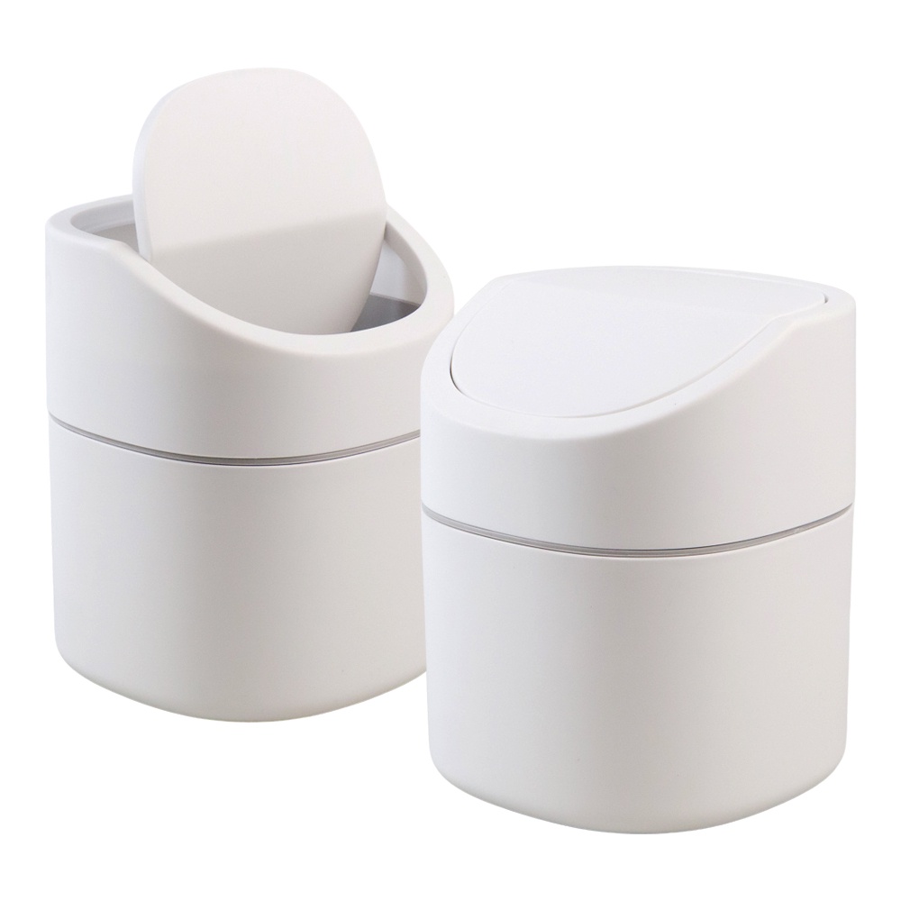 Tempat Sampah Mini Portable Flip Type - D2663 - White 7RHXYZWH