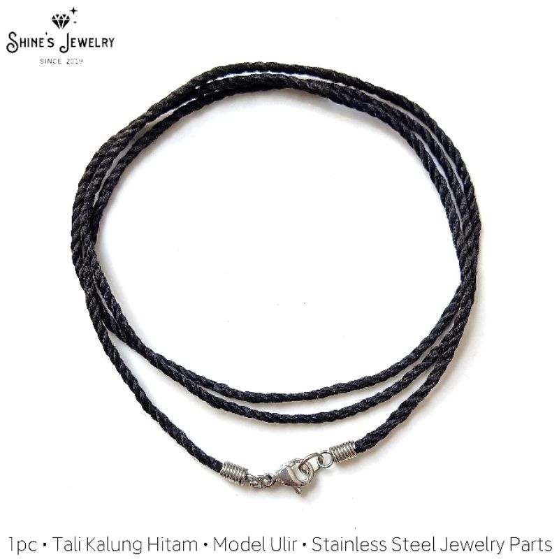 Tali Kalung Hitam Model Ulir pengait stainless steel