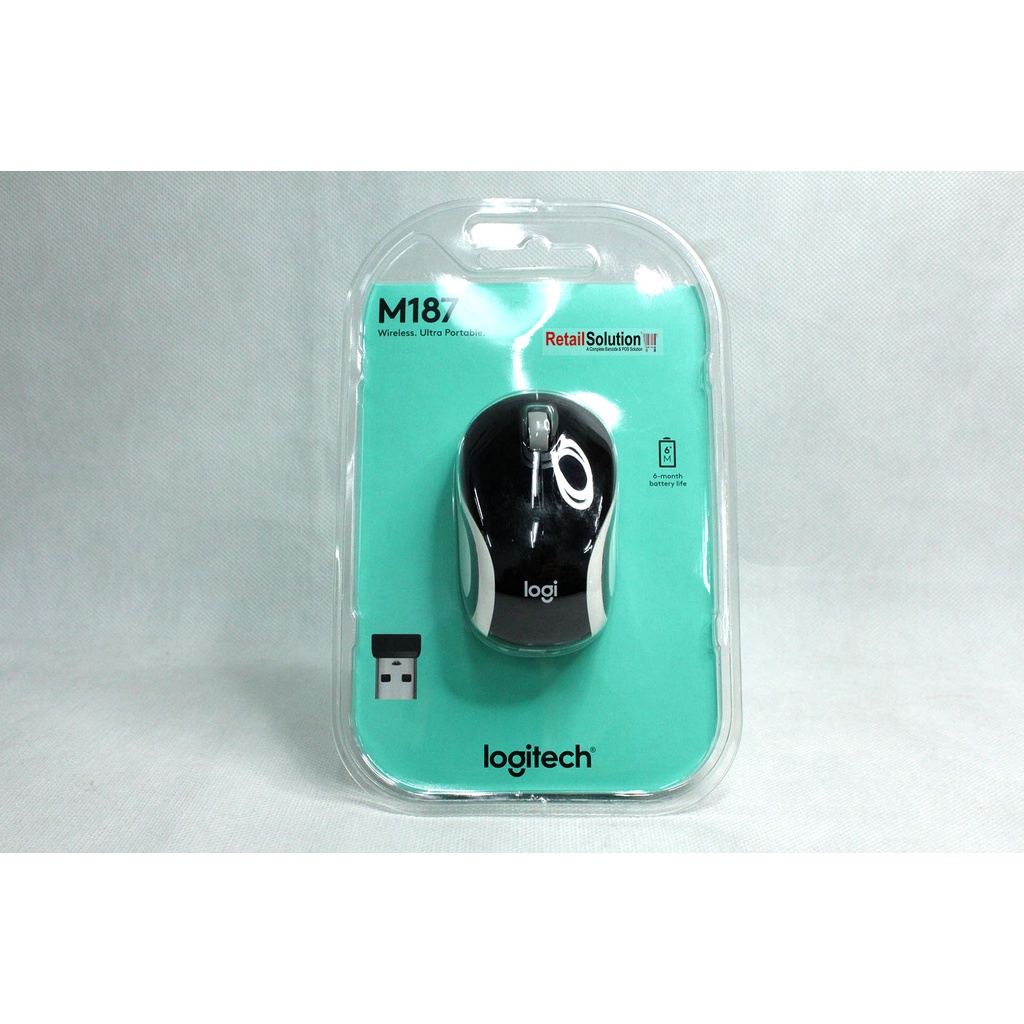 Mouse Wireless Mini 2.4GHz USB Dongle -  Logitech M187 M-187 Garansi Resmi